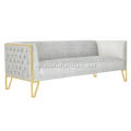 Luksuriøs lysgrått stoff Rhomboid Design Sofa
